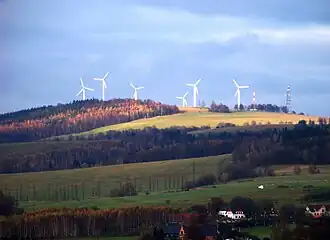 Lysý vrch (Kahleberg) von Chrastava (Kratzau) aus