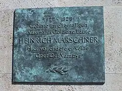 Die Gedenktafel für Heinrich Marschner (2016)