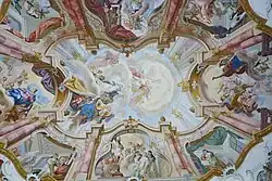 Klosterkirche Maria Medingen in Mödingen, Deckenfresko in der Ebnerkapelle