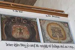 Hölle und Himmelreich an der Emporenbrüstung