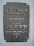 Gedenktafel an Carl Spitzweg am Gebäude Rosenstraße 5