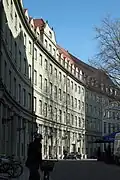 Östliche Teilansicht des Polizeipräsidiums München, von der KaufingerStraße aus gesehen