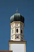 St. Peter (17. Jh.; Kern 1315), Großhadern: Zwiebel­haube, Oktogon, Quadrat
