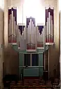 Die Orgel im nördlichen Kreuzarm des Münchsteinacher Münsters