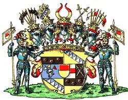 Wappen der Grafen zu Münster-Meinhövel, Freiherren von Schade, Erbmarschalle der Fürstabtei Herford im Wappenbuch des Westfälischen Adels