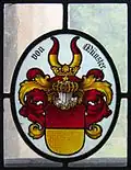 Wappen derer von Münster in Glasfenster im Schloss Hollwinkel