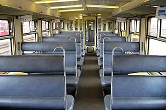 Innenraum in der zweiten Wagenklasse