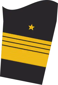 Dienstgradabzeichen eines Admirals (Truppendienst) auf dem Unterärmel der Jacke des Dienstanzuges für Marineuniformträger