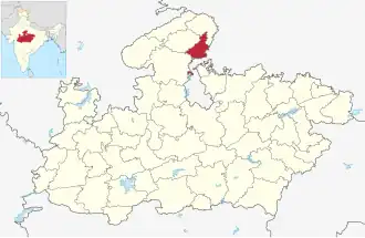 Positionskarte des Distrikts Datia