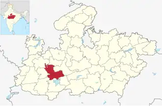 Positionskarte des Distrikts Dewas