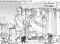 "Die Rede des Marc Anton", Zeitungs-Cartoon vom 13. Juni 2008;