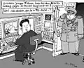 "Kim Jong, Jr.", Zeitungs-Cartoon vom November 2010;
