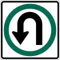 Zeichen R3-H4b Wenden [auf Fahrstreifen] verpflichtend/Wendestreifen (Nur Ohio)
