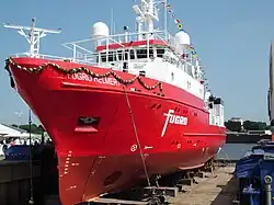 Off-Shore-Vermessungsschiff SV FUGRO Helmert bei der Schiffstaufe in Berne (2013)