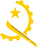 Machete und Zahnrad: Teil der Flagge Angolas
