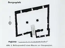 Grundrisszeichnung des Kellergewölbes