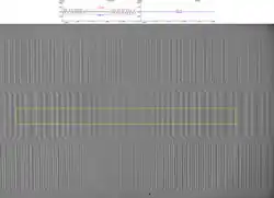 Magnetische Informationen auf einer Magnetstreifenkarte mit Feldwertmessung und demagnetisiertem (20 % der Standard-Feldstärke) Bereich