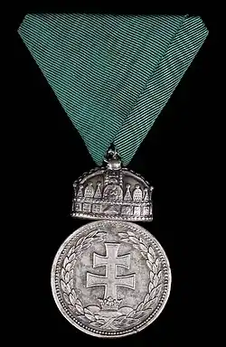 Ungarische Militär-Verdienstmedaille in Silber im Jahr 1922 für Zivilisten