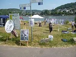 Mobile Maifisch-Ausstellung des Poller Heimatmuseums in Zusammenarbeit mit Poller Maigeloog anläßlich des Maifischbesatzes am 2. Juni 2017 in Kripp