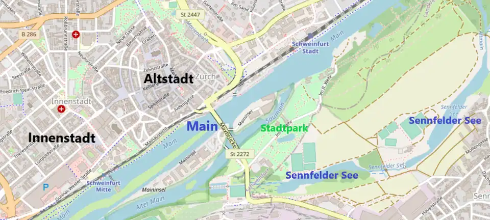 Lage der Altstadt am Maintal