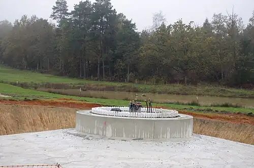 Betonfundament der Windkraftanlage E 1