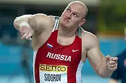 Maxim Sidorow scheiterte mit 19,35&nbsp;m in der&nbsp;Qualifikation