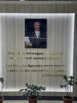 Porträt Goethes im Erdgeschoss