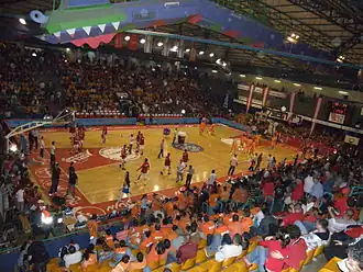 Die Malcha Arena am 2. Mai 2010 während eines Playoff-Spiels zwischen Hapoel Jerusalem BC und Maccabi Rishon LeZion