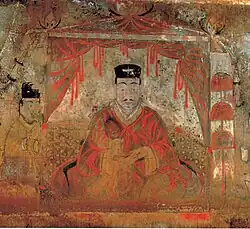 Wandbild eines Mannes im Anak-Grab Nr.&nbsp;3