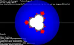 Mandelbrot-Menge zur vierten Potenz in Counter-Darstellung generiert mit Web-App von Ingo Sturm