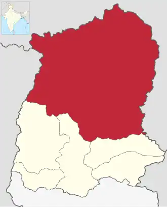 Positionskarte des Distrikts Mangan