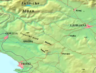 Lage des Ternowaner-Bergzugs