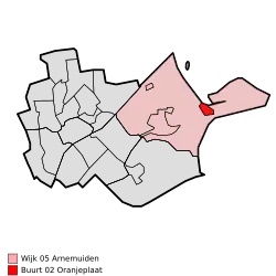 Lage des Ortes in der Gemeinde Middelburg