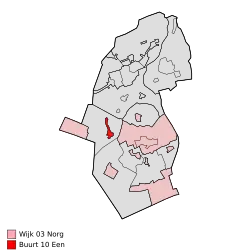 Lage von Een in der Gemeinde Noordenveld