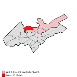 Lage von Melick in der Gemeinde Roerdalen