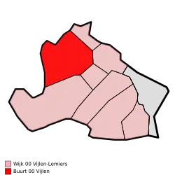 Lage von Vijlen in der Gemeinde Vaals