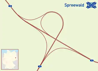 Übersichtskarte Autobahndreieck Spreewald