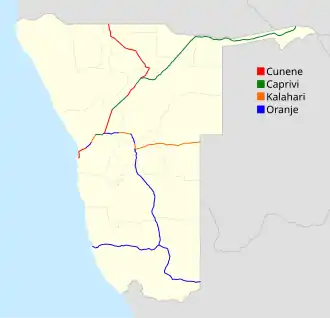Übersichtskarte Trans-Kalahari Corridor