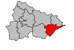 Lage des Kantons Badonviller im Arrondissement Lunéville