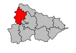 Lage des Kantons Lunéville-Nord im Arrondissement Lunéville