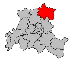 Lage des Kantons Rambervillers innerhalb des Arrondissements Épinal