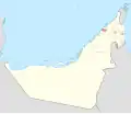 Lage ʿAdschmāns in den Vereinigten Arabischen Emiraten