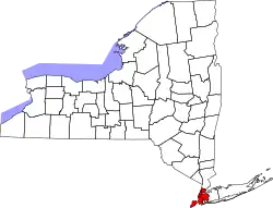 Lage von New York City innerhalb des Staates New York