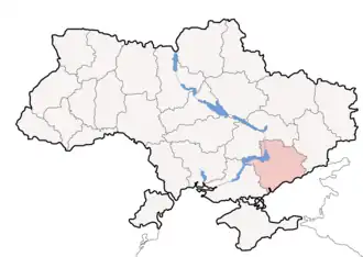 Karte der Ukraine mit Oblast Saporischschja