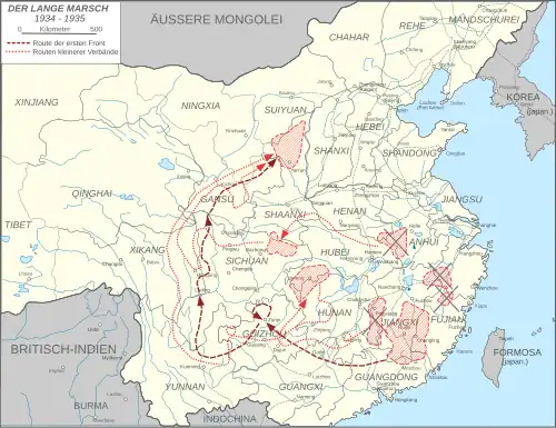 Verlauf des „Langen Marsches“
