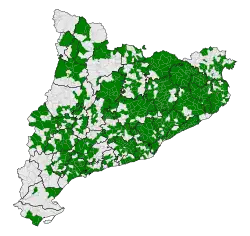 Gemeinden, die abgestimmt hatten (Stand April 2011): ﻿Zustimmung ﻿Ablehnung