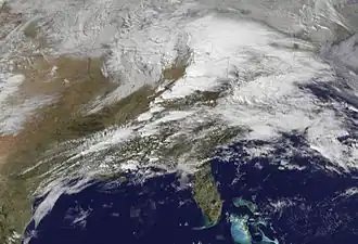 GOES-13-Satellitenbild des Sturmsystems am 2. März
