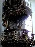 Für die Dominikanerkirche in Bamberg geschaffene Kanzel, nun in Hollfeld, 1769