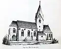 Federzeichnung der Wallfahrtskirche Maria Gail (1889)