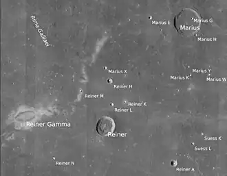 Reiner, Reiner Gamma und Marius (LROC-WAC)